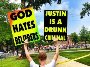 Justin Bieber has just as much of a duty to speak out against a generation of evil-doers as you and WBC! And he even has a global platform to do it! #failing