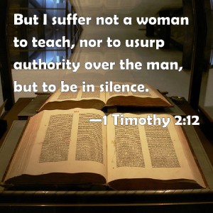 In context, that "teach" in 1 Timothy 2:12 means "preach in the churches, in the pulpits." In private, women are supposed to be teachers of good things! (Titus 2:3.)